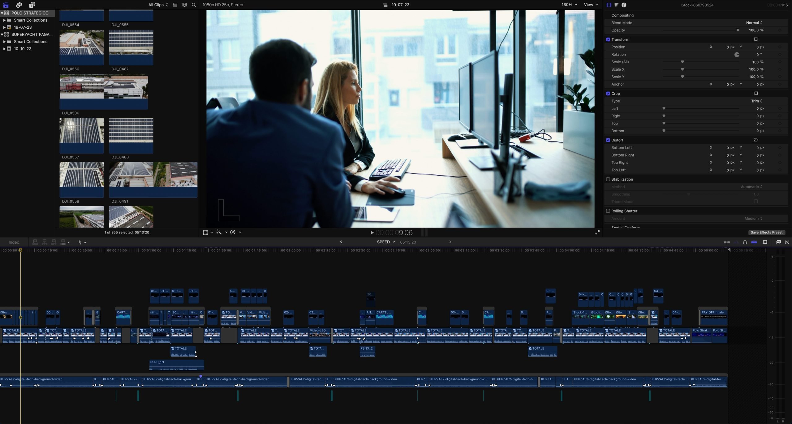 timeline final cut montaggio video